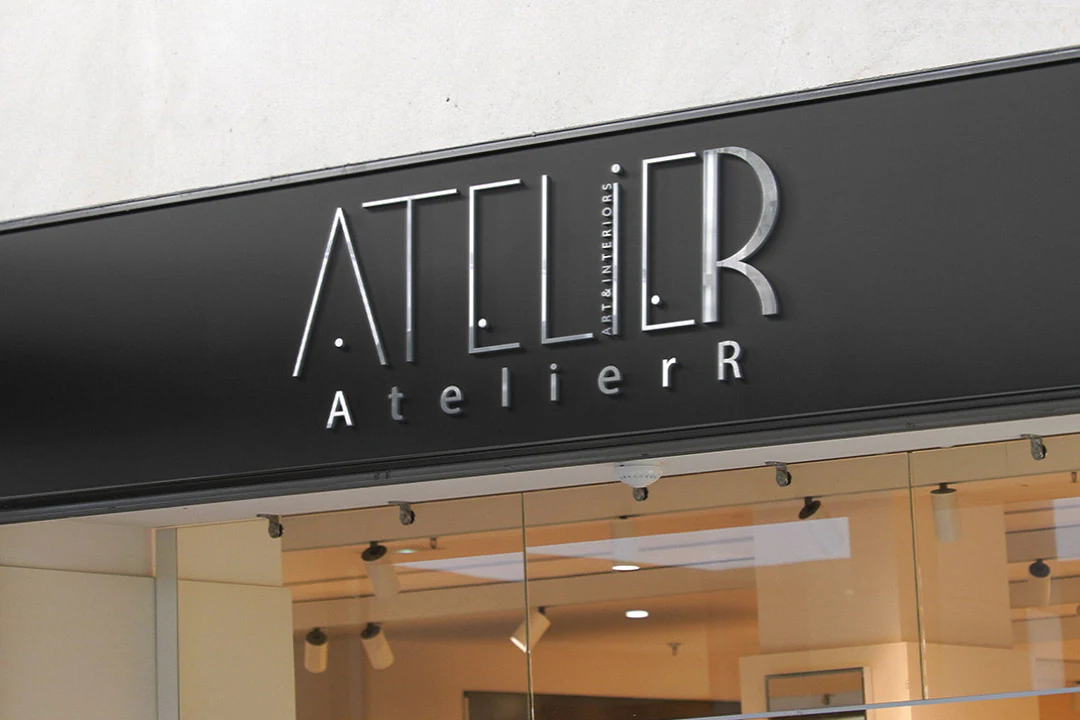 Atelier dimensional storefront signage